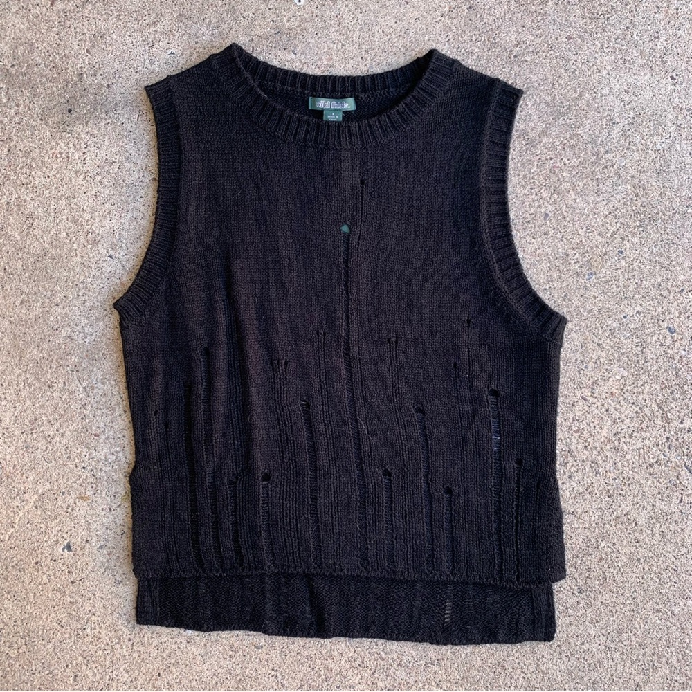 Black Knit Sweater Vest